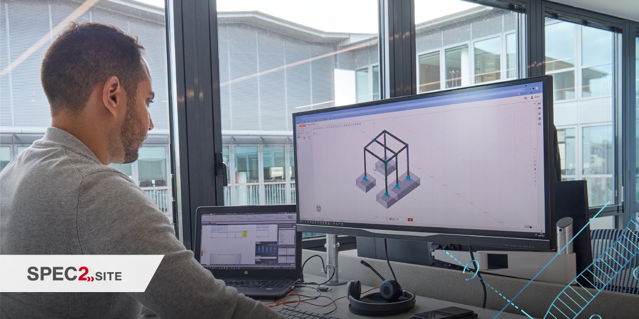 An engineer uses baseplate design software