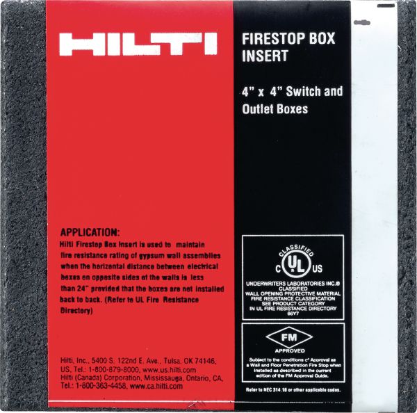 Firestop box insert