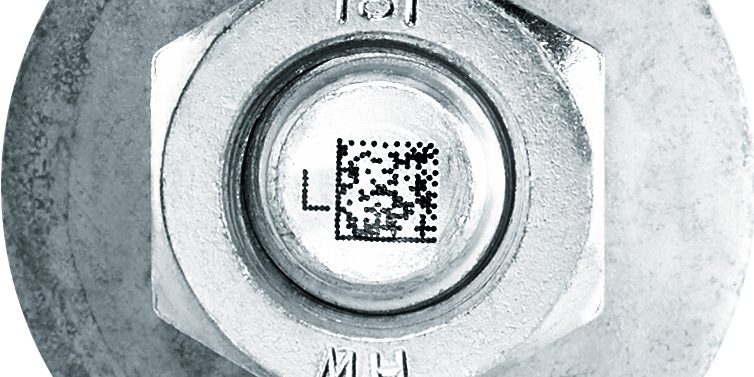 Hilti HDA undercut anchor with data matrix code