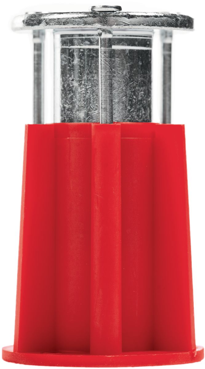 Single point cast-in multithread (3/8"+1/2"+5/8") red wood form anchor - Side view