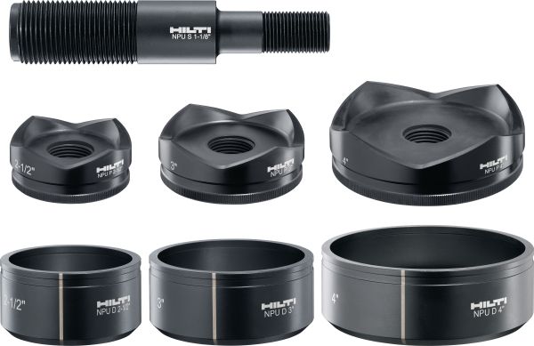 NPU Knockout sets (1/2 to 2”) / ( 12.7 mm to 50.8 mm) or (2-1/2 to 4”) / (63.5 mm to 101.6 mm)