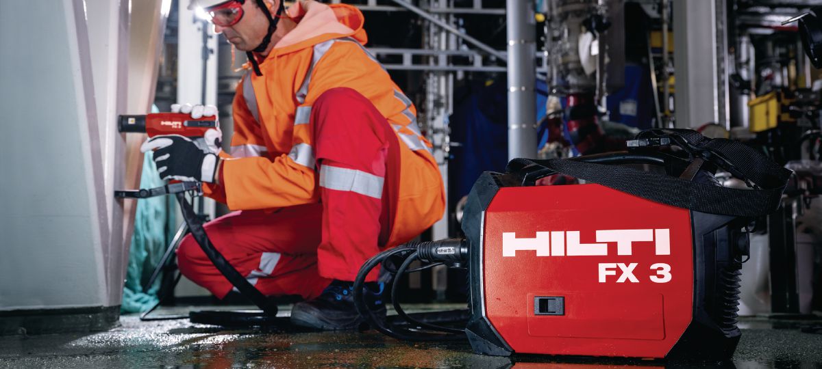 F-BT fastener installation on steel with Cordless Stud Fusion operator