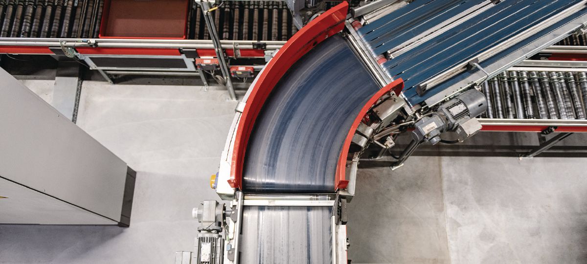 Cropped image of Production line in the global operations Hilti Logistics Center in Nendeln. 