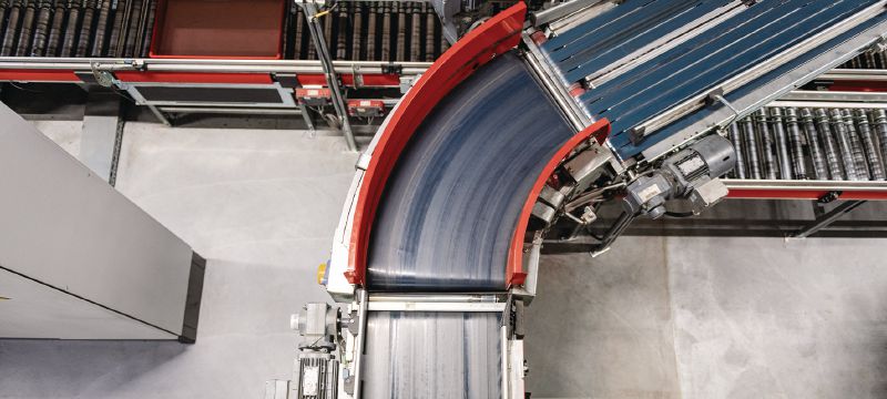 Cropped image of Production line in the global operations Hilti Logistics Center in Nendeln. 