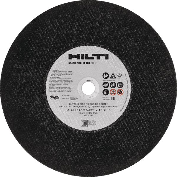 Standard-class general steel cutting disc for everyday use with gas saws