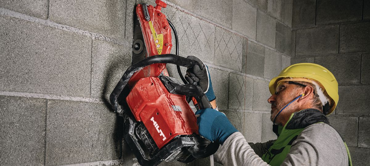 Application image of cutting a door opening with SPX universal A blade.