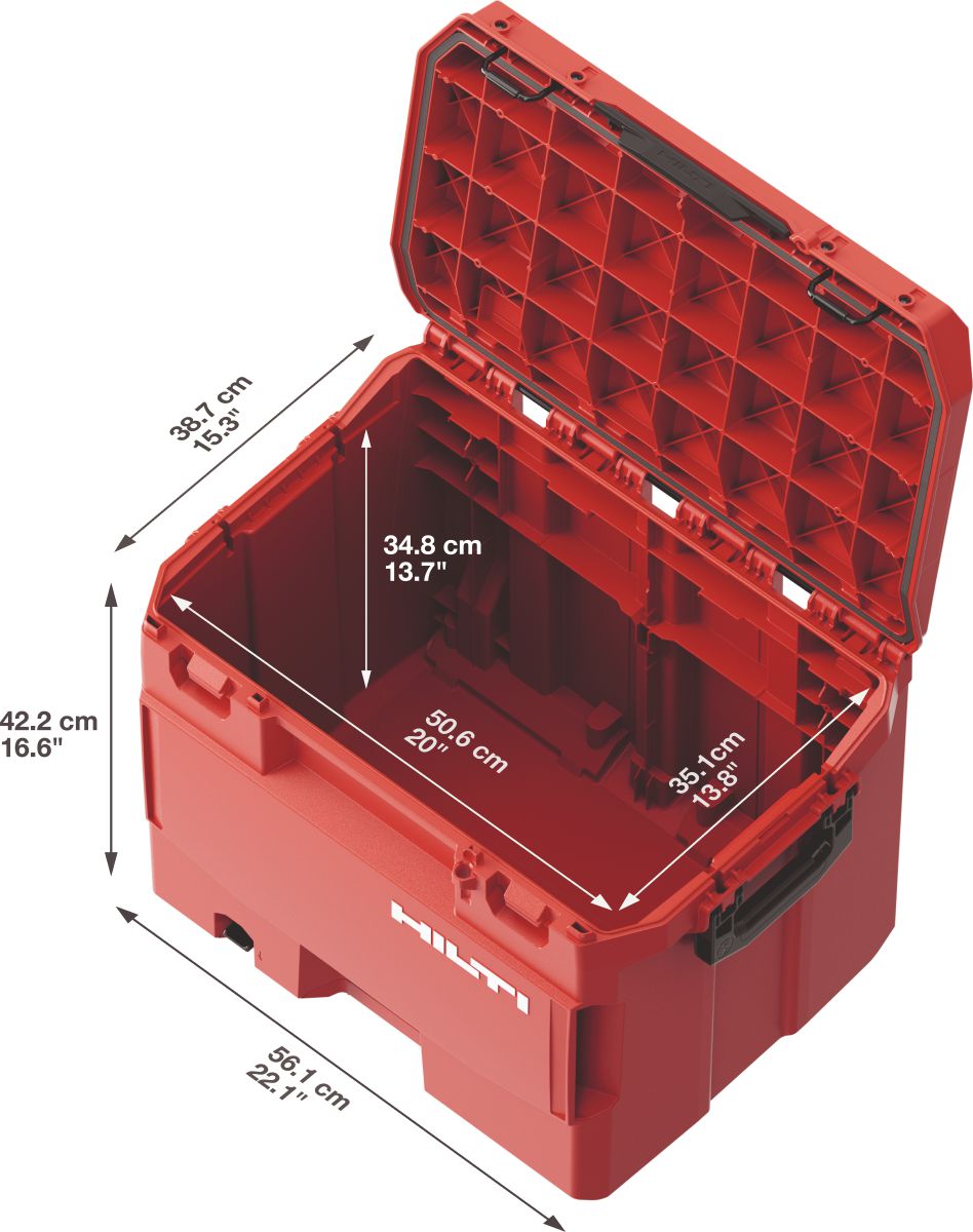Still life image of PKC 61 tool box with dimensions.