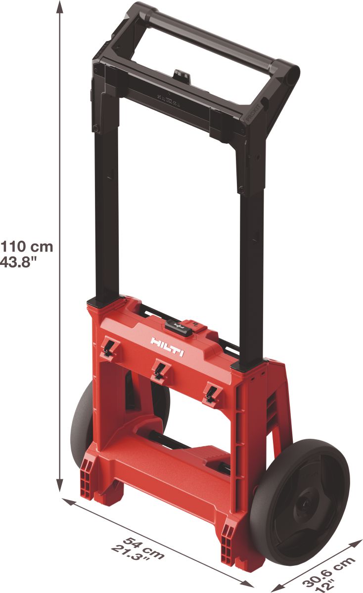 Still life image of PKR 2 Trolley with dimensions.