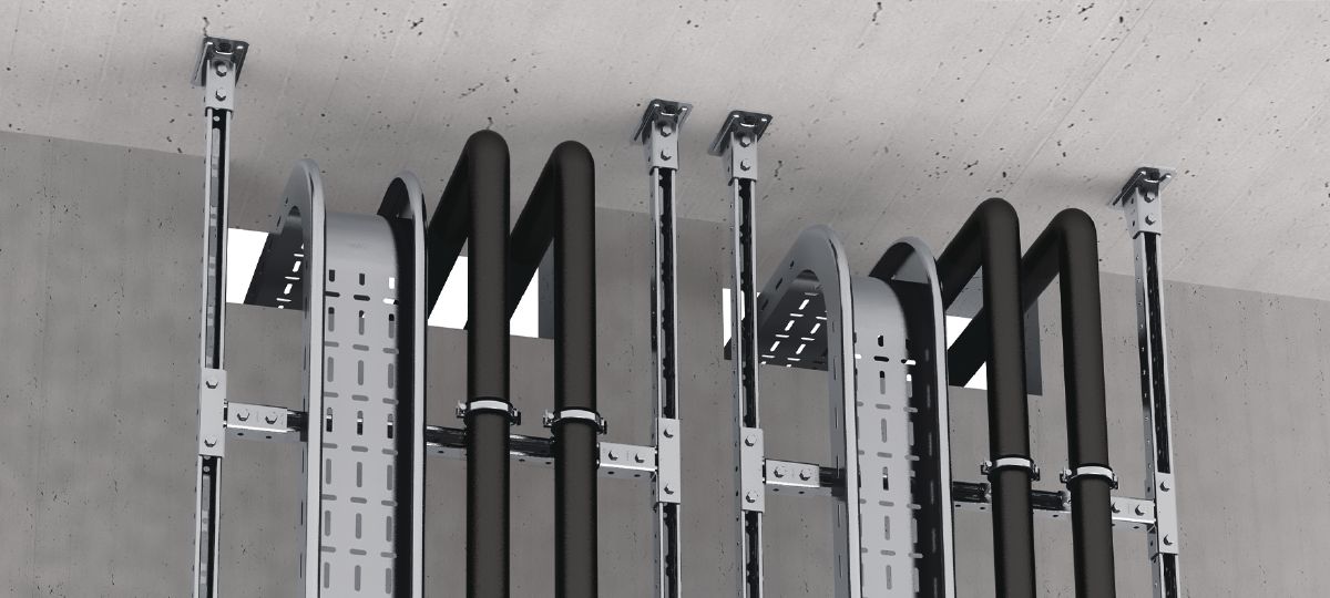 Cropped application image of pre-assembled channel connector with Fast-Lock